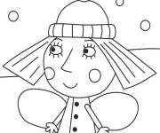 Coloriage Holly se profite de la neige d'hiver