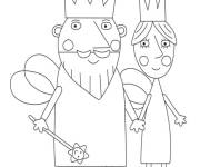 Coloriage et dessins gratuit Image du roi et de la reine le Petit royaume de Ben et Holly à imprimer