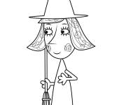 Coloriage et dessins gratuit La sorci&egrave;re Wendy du petit Royaume de Ben et Holly à imprimer