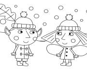 Coloriage Le petit royaume de Ben et Holly en hiver