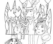 Coloriage Les personnages du petit royaume de Ben et Holly en s'amusant