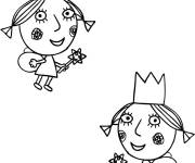 Coloriage Les petites princesse elfes du petit royaume de Ben et Holly