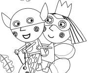 Coloriage Les superh&eacute;ros Ben et Holly sur Gaston du petit royaume de Ben et