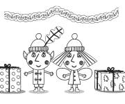 Coloriage Nouvel an du petit royaume de Ben et Holly