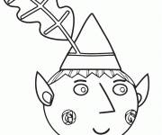 Coloriage et dessins gratuit Visage Ben du petit royaume de Ben et Holly à imprimer