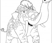 Coloriage Les croods  animal en couleur