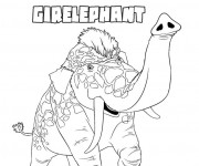 Coloriage Les croods animal Girelephant