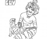 Coloriage Les croods Belt et Guy personnages