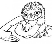 Coloriage Les croods Belt ouvrant ses yeux en ligne