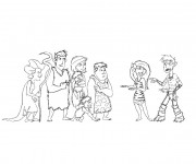 Coloriage Les croods dessin humoristique