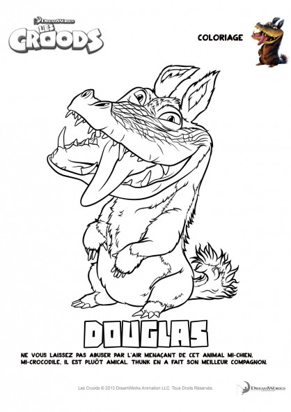 Coloriage et dessins gratuits Les croods Douglas en sortant sa langue à imprimer