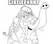 Coloriage Les croods Girelephant en couleur