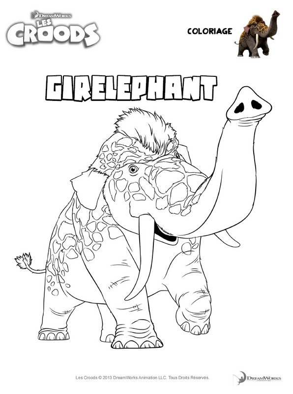 Coloriage et dessins gratuits Les croods Girelephant en couleur à imprimer