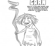 Coloriage Les croods Gran la vieille femme