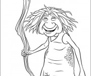 Coloriage Les croods Gran sourit