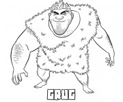 Coloriage Les croods Grug le Papa Poule facile