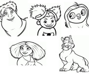 Coloriage Les croods personnages