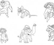 Coloriage Les croods personnages disney