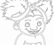 Coloriage Les croods Sandy en souriant