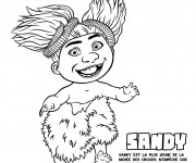 Coloriage Les croods Sandy la petite fille