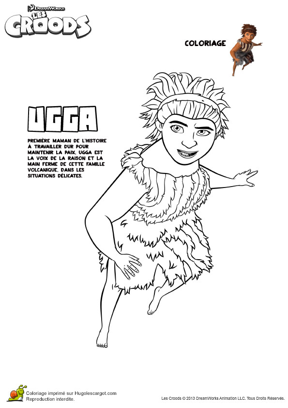 Coloriage et dessins gratuits Les croods Ugga la raisonnable à imprimer