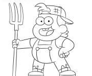 Coloriage Bill Green au boulet dans la ferme
