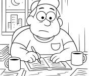 Coloriage Bill Green &eacute;crit ses notes