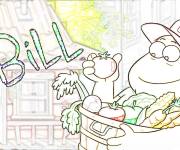 Coloriage Bill r&eacute;colte les l&eacute;gumes