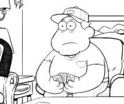Coloriage Billy Green en jouant aux cartes