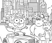 Coloriage Cricket Green conduit une belle voiture