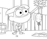 Coloriage Cricket Green dans le jardin