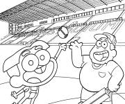 Coloriage Cricket Green et Bill jouent au baseball