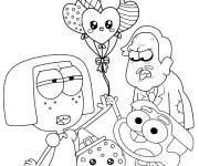 Coloriage Cricket Green et Tilly avec des ballons