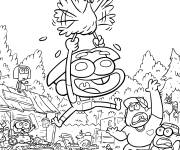 Coloriage Cricket Green poursuit le poulet