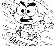 Coloriage Cricket sur le Skateboard