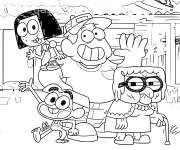 Coloriage Cricket, Tilly, Bill et Alice Green
