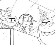 Coloriage Famille Green en action