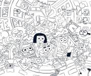 Coloriage Les Green &agrave; Big City pour adulte