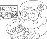 Coloriage Les Green &agrave; Big City pour fille