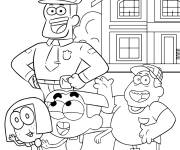 Coloriage Paysage de Tilly et Cricket avec leurs amis