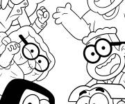 Coloriage Personnages amusants de Les Green &agrave; Big City
