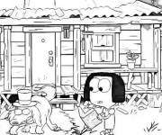 Coloriage Tilly avec son chien