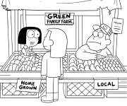 Coloriage Tilly et Bill Green dans leur magasin de l&eacute;gumes