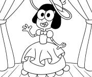 Coloriage Tilly Green porte une robe sur sc&egrave;ne