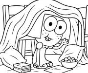 Coloriage Tilly se cache &agrave; la maison