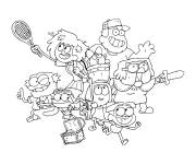 Coloriage Tous les personnages de Les Green &agrave; Big City