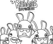 Coloriage Affiche de dessin anim&eacute; Lapin Cr&eacute;tins