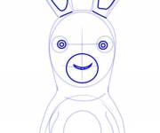 Coloriage et dessins gratuit Apprendre à dessiner un lapin crétin à imprimer