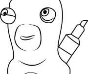 Coloriage Dessin de lapin cr&eacute;tin