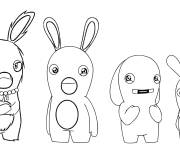 Coloriage Famille des lapins cr&eacute;tins
